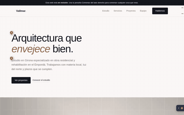 La página queda marcada